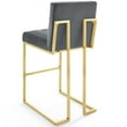 thumbnail image 6 of Bar Stool Chair Barstool, Velvet, Metal Steel, Gold Grey Gray, Modern Contemporary Urban Design, Bar Pub Cafe Bistro Hotel Restaurant Hospitality, 6 of 8