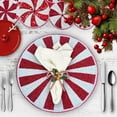 thumbnail image 2 of Minted Bead Embroidered PlacematColor: Red & WhiteSize: 13.5" RoundSet of 2, 2 of 10