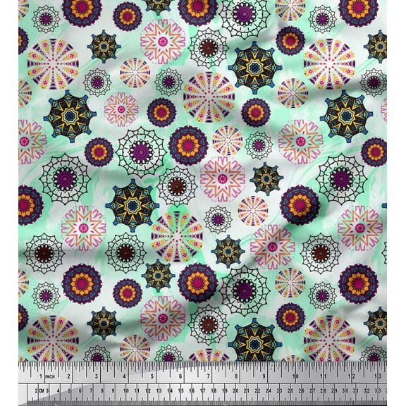 Soimoi Cotton Duck Fabric Mandala Kaleidoscope Fabric Prints By Yard 42 Inch Wide