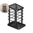 thumbnail image 1 of Stainless Steel Kitchen Knife Holder with Drain Tray – Countertop Knife Storage Rack for Knives, Scissors & Utensils – Inclined Safety Design, 8.86"x6.1"x4.61", 1 of 6
