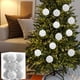 thumbnail image 2 of Adornos de Navidad para árboles: conjunto de 12 piezas irrompibles, bolas blancas para árboles y decoración de fiestas, 2 of 8