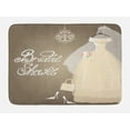 thumbnail image 1 of Bridal Shower Bath Mat, Bride Party Wedding Dress Romantic Letterings Design Print, Non-Slip Plush Mat Bathroom Kitchen Laundry Room Decor, 29.5 X 17.5 Inches, Grey White and Pale Brown, Ambesonne, 1 of 2