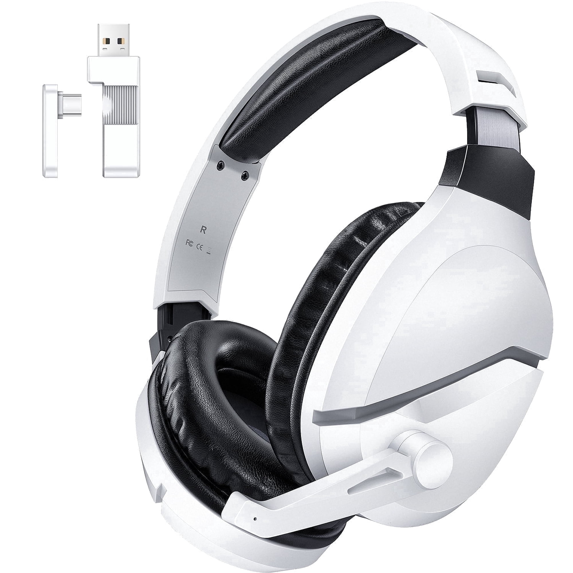 BENGOO Wireless Gaming Headset with Noise Canceling Microphone for PS5, PC, PS4, 2.4G/Bluetooth Gaming Headphones with USB and Type-c Connector