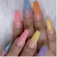 thumbnail image 1 of 20pcs/Box Hit Color False Nail Long French Fake Nails Detachable Ballet Coffin Nail Tips With Rhinestones Press on Nail Art Tool (SCJP1162-B3), 1 of 1