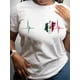 thumbnail image 1 of Everyday Top| Women's Patriotic Mexico Flag Heartbeat Graphic T-Shirt - Casual Black Crew Neck, Short Sleeve Top, Breathable Polyester Blend, Machine Washable, Ideal for Spring/Summer, Mexican T Shir, 1 of 6