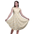 thumbnail image 1 of Bimba Robe Midi Évasée d'Été Décontractée Sans Manches à Imprimé Floral Teinture sur Nœuds pour Femmes à Rayures Orange - XX-Grand, 1 of 1