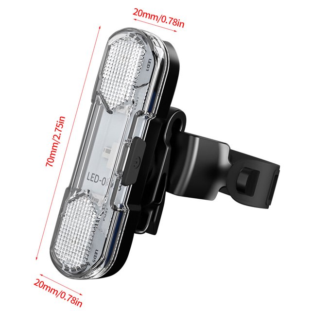 Becaristey Lights USB Charging LED Warning Light Night Bike Rear Light Cycling Waterproof Shockproof Tail Light For Cycling White Bandage 1Set