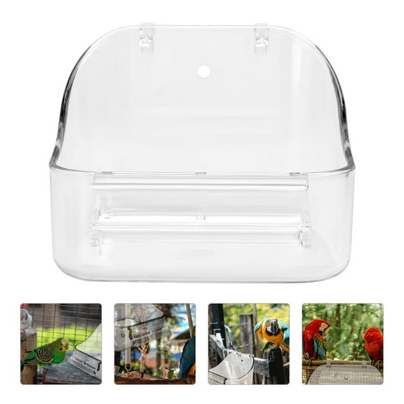 NICEXMAS 1Pc Clear Pet Bathing Basin for Birds with Environmentally Friendly Material and Easy Wash