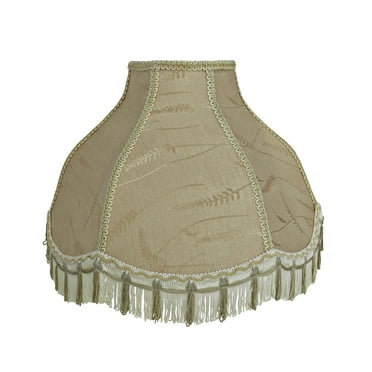 Aspen Creative 30301 Transitional Scallop Bell Shape Spider Construction Lamp Shade in Oatmeal, 17" wide (6" x 17" x 12")