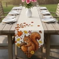 thumbnail image 6 of Squirrel Fall Table Runner Linen Burlap Table Runner 72 Inches Long Thanksgiving Branches Berry Rustic Dresser Scarves for Kitchen Island Coffee Dining Room Party Wedding Holiday Decoration 14"x72", 6 of 8