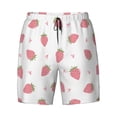 thumbnail image 4 of Lsque Mens Swim Trunks Hand Drawn Strawberry Pattern - Bathing Suit Compression Liner - Beach Swim Shorts Swimwear - (S-3XL) - Stretch Quick Dry -, 4 of 9