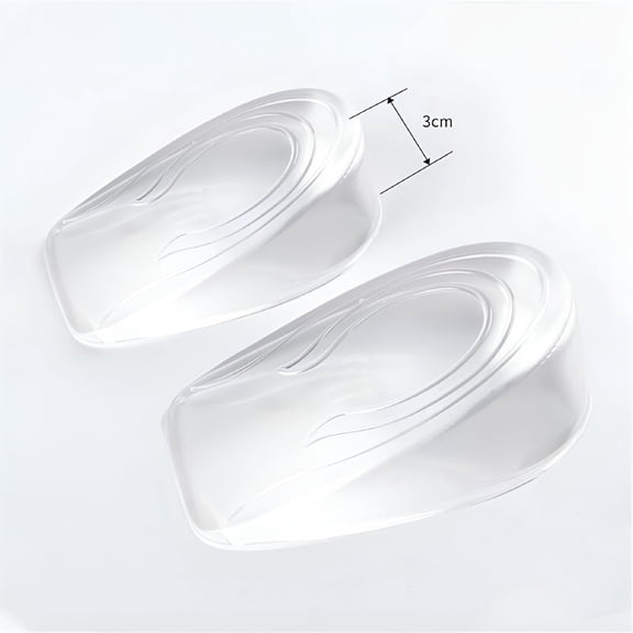 TELOLY 1 Pair 1~3cm Soft Lift Up Invisible Height Increase Shoe Insoles Silicone Gel Taller Heel Insert Pad