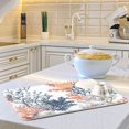 thumbnail image 6 of Yayeee Dish Drying Mat for Kitchen Counter Ultra Absorbent Easy Clean Pad 24x18", White Sea Plants, 6 of 7