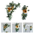 thumbnail image 4 of 2 arcos florales colgantes, arreglo floral artificial decorativo rosa girasol, 4 of 9