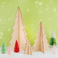 thumbnail image 4 of 2-Piece Slotted Wooden Christmas Tree 6 inch, Pack of 10 Wood Ornaments for Painting, 3D Wood Trees for Crafting, by Woodpeckers, 4 of 6