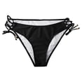 thumbnail image 4 of AHTJRT 2 Piece Bikini Sets for Women V Neck Cutout Crisscross Bathing Suits with Adjustable Straps Lace up High Cut Tie Side Thong Swimsuit Black XL, 4 of 9