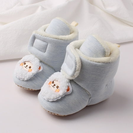 

TOWED22 Walking Shoes For Babies Cute Children Toddler Autumn And Winter Boys And Girls Flat Bottoms Non Slip Soft Plush Warm A