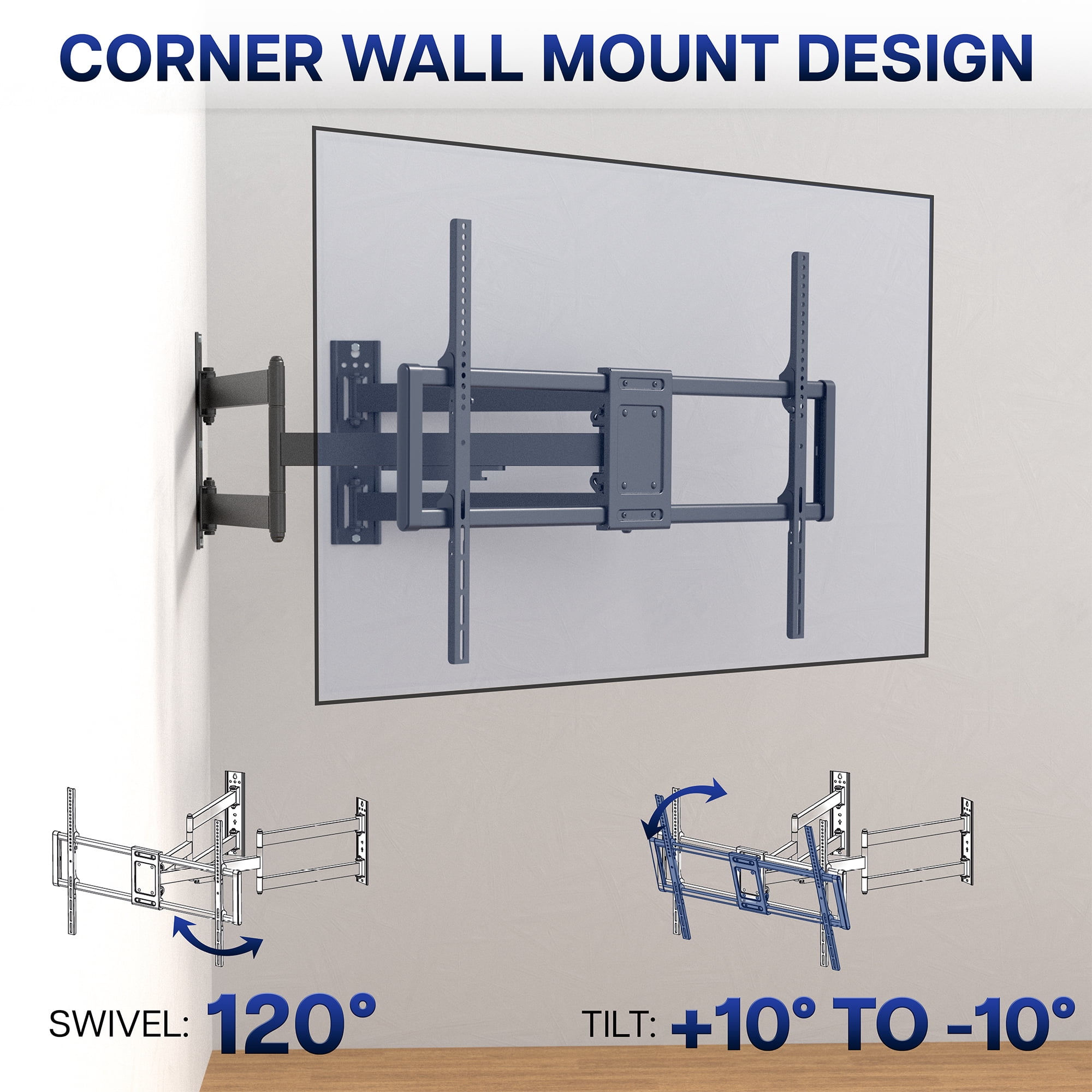 VIVO Full Motion Corner Wall TV Mount Bracket for 46" to 100" Flat Screens