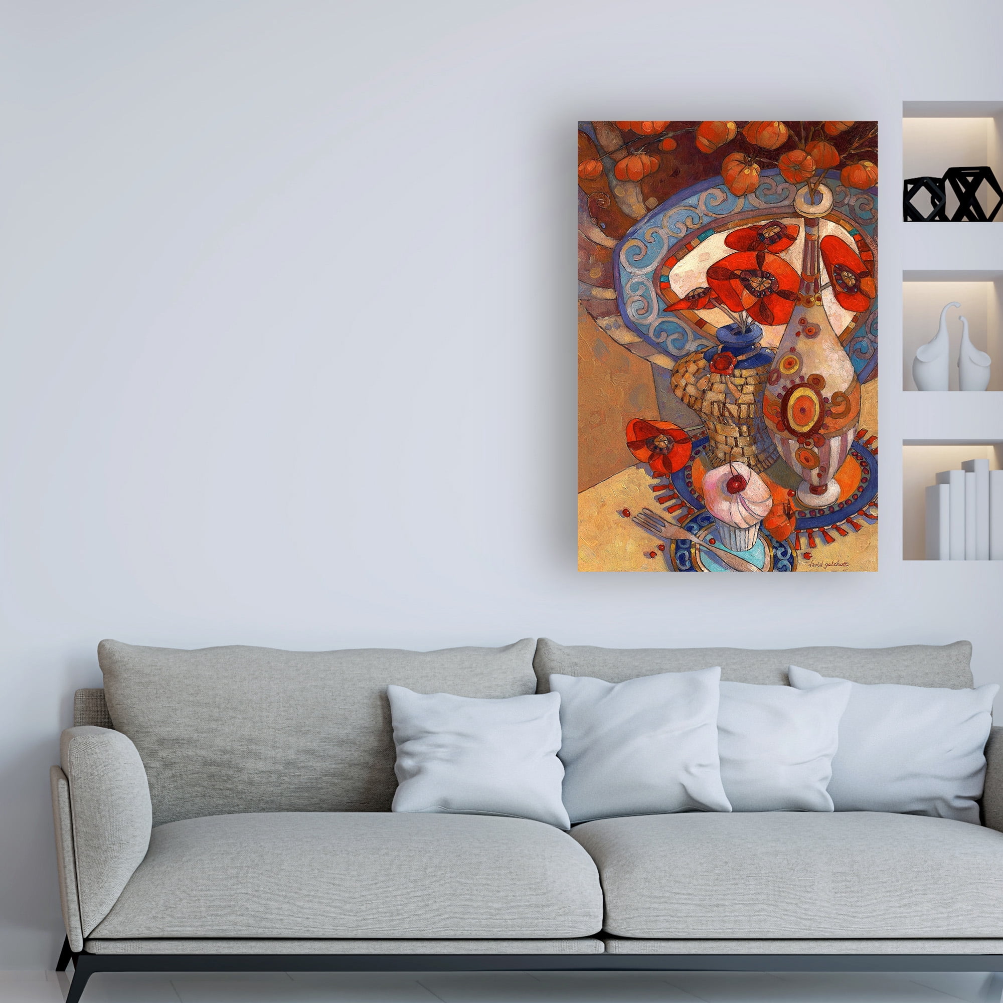 Trademark Fine Art 'Autumn Still Life Flowers In Vase' Canvas Art by David Galchutt