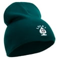 thumbnail image 4 of Lucky Thirteen Embroidered 8 inch Acrylic Short beanie - Dk Green OSFM, 4 of 5