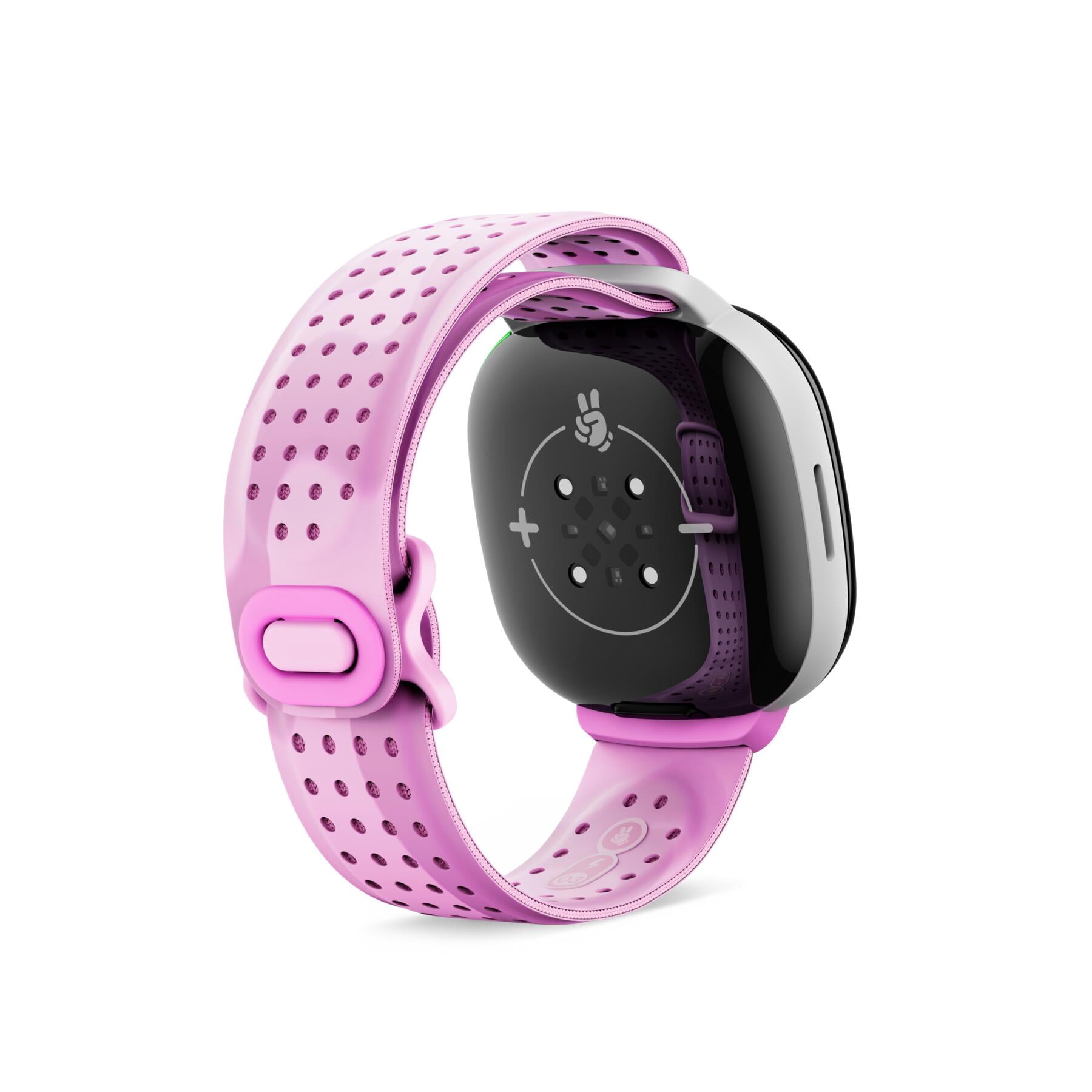 Fitbit Ace LTE Band - Kids Smartwatch Band - Water Resistant - One Size Fits All - Glitterbomb Skate Active Band - Pink