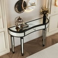 thumbnail image 4 of Atumcto 47" Black Mirrored Console Table with Drawer, Modern Glam Entryway Table for Hallway, Narrow Sofa Table for Living Room, 4 of 10
