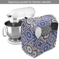 thumbnail image 2 of Moroccan Stand Mixer Cover, Geometric Tile Squares with Middle Eastern Azulejo Design, Kitchen Appliance Organizer Bag Cover with Pockets, 5 Quarts, Violet Blue Black Cream, by Ambesonne, 2 of 4