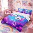 thumbnail image 2 of Meiyoeat Kawaii Pink Axolotl Bedding, Cartoon Sea Salamander Duvet Cover Full, Blue Purple,3pcs,No Comforter, 2 of 6