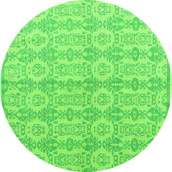 Ahgly Company Indoor Round Abstract Green Modern Area Rugs, 7' Round