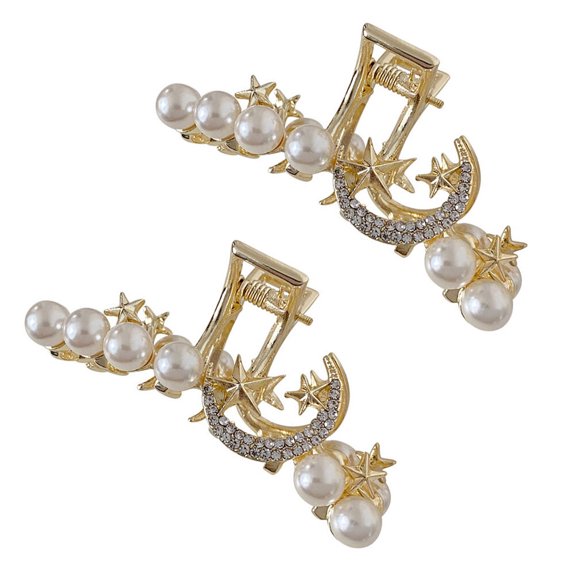 ifundom 2pcs Golden Hair Clips for Women, Elegant Hair Accessories for Home and Daily Use