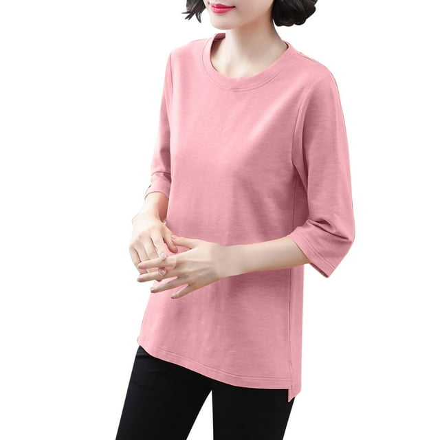 Zpanxa Versatile Loose Fit Tee for Women Casual Striped Everyday Top