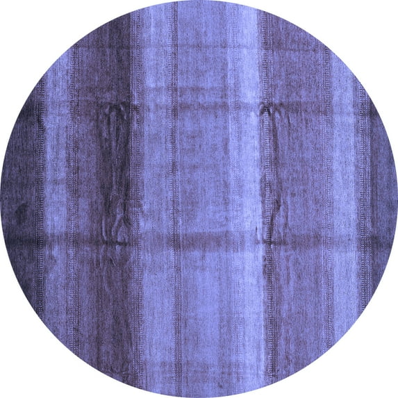 Ahgly Company Indoor Round Abstract Blue Modern Area Rugs, 3' Round