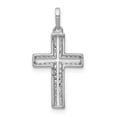 thumbnail image 3 of 14k White Gold 1/8ct. Diamond Cross Pendant Charm, 3 of 4