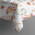 thumbnail image 3 of Fall Pumpkins Leaves Pattern Rectangle Tablecloth 60"x84",Waterproof Polyester Rectangle Table Cloth, Wipeable Spillproof Polyester Tablecloth for Dining, Camping, Indoor and Outdoor, 3 of 5