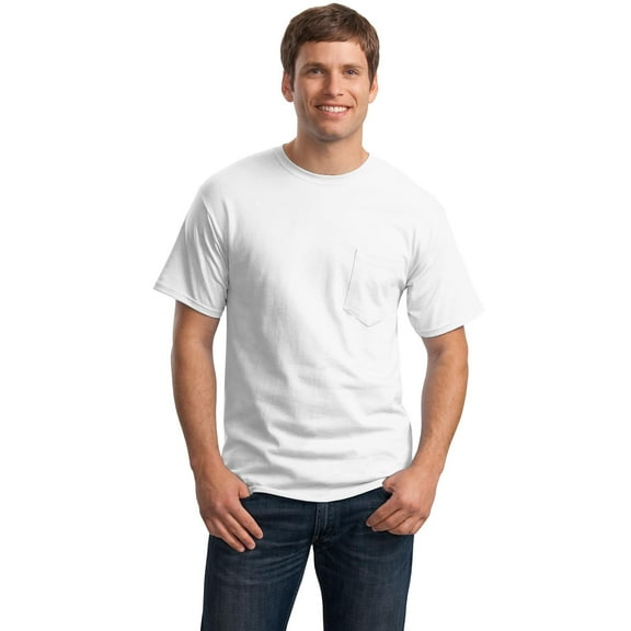 Hanes Mens Authentic Pocket Short-Sleeve T-Shirt (Pack of 6) 6 White
