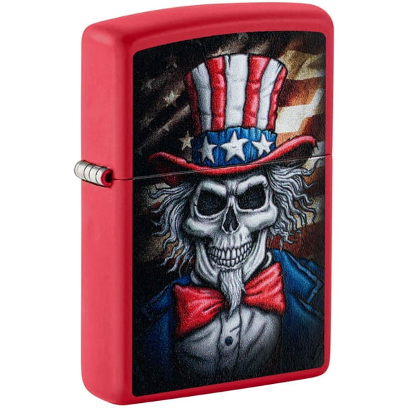 Zippo 46696 Uncle Skeleton Design Red Windproof Pocket Lighter