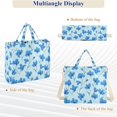 thumbnail image 6 of FORMRS Womens Corduroy Tote Bag Crossbody Shoulder Purse Handbag with Detachable Strap, Blue Flowers Pattern, 6 of 7