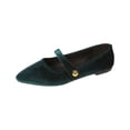 thumbnail image 5 of SuTry Women's Mary Jane Flats Pointed Toe Velvet Strap Slip On Comfortable Elegant Vintage Casual Daily Walking Shoes(35), 5 of 7