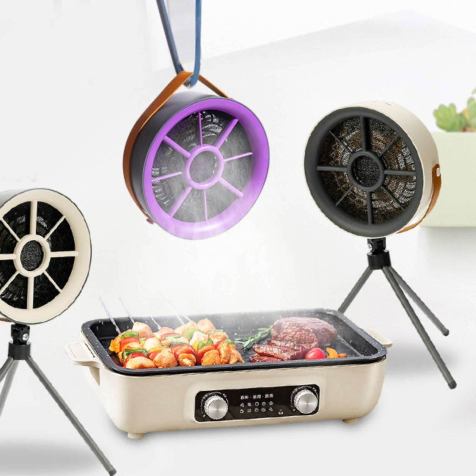 Cookware Set Clearance! Purifier Purifier Fan Portable Range Hood Kitchen 3 Speed Desktop Compact Range Hood with 2 Pcs Filter Cotton Purifier Fan for Indoor Rvs