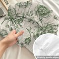 thumbnail image 4 of Queen Size Fitted Sheet Set - Sage Green Rose 3 Piece Bedding Sets 16" Deep Pocket Fitted Sheet with 2 Pillowcases, Farmhouse Vintage Botanical Floral Burlap Brushed Microfiber Hotel Bed Sheets, 4 of 9