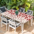 thumbnail image 2 of Red Valentine's Day Table Cloths for 3 Foot Rectangle Tables, Love Heart Modern Art Romantic Rustic Patio Waterproof Elastic Fitted Tablecloths, Washable Rectangular Table Cover for Camping, 2 of 8