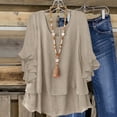 thumbnail image 5 of Homenesgenics Long Sleeve Shirts for Women Button Up Buttons V Neck Tops Trendy Dressy Blouses Casual Tunic Womens Fall Clothing New Arrivals White M, 5 of 6