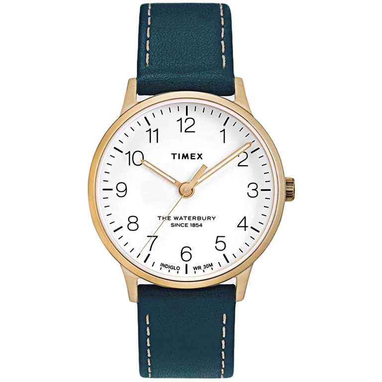 Timex TW2T27300 Waterbury Women's Silver-Tone Analog Watch Blue