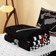 thumbnail image 5 of Erosebridal Checkered Flag Zipper Queen Comforter Set with Fitted Sheet and 2 Pillowcases, Racing Zipper Bedding Set, Crossed Flags White, Reversible, 5 of 7