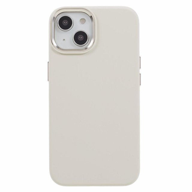 KAIYANG Funda de teléfono de silicona líquida + PC para iPhone 15, cubierta trasera con marco de cámara de aleación de aluminio