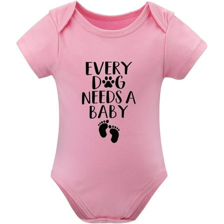 

Every Dog Needs A Baby Newborn Boys Clothes Short Sleeve Cute Newborns Outfits White Unisex 0-3 Month Clothes