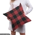 thumbnail image 5 of Ambesonne Buffalo Plaid Fabric by the Yard Upholstery, Red Black Squares Art, 5 Yards, Maroon Charcoal Grey, 5 of 5
