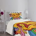thumbnail image 3 of Ambesonne Cartoon Quilted Bedspread Set 2 Pcs, Floral Balloon, Twin Size, Multicolor, 3 of 5