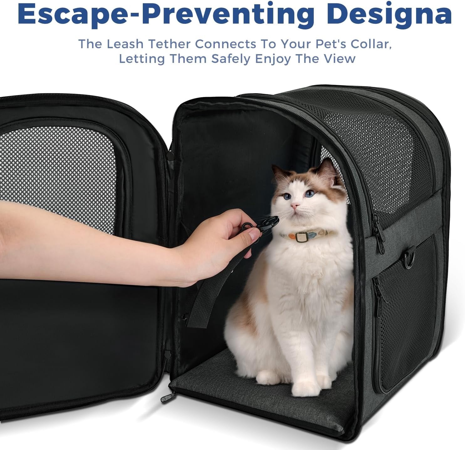 Dog & Cat Carrier Backpack for 4-18lb Pets - Ventilated Safe Design with Padded Back Support, Breathable Mesh Pet Backpack for Hiking, Travel, Outdoor (Black).Product promotion event