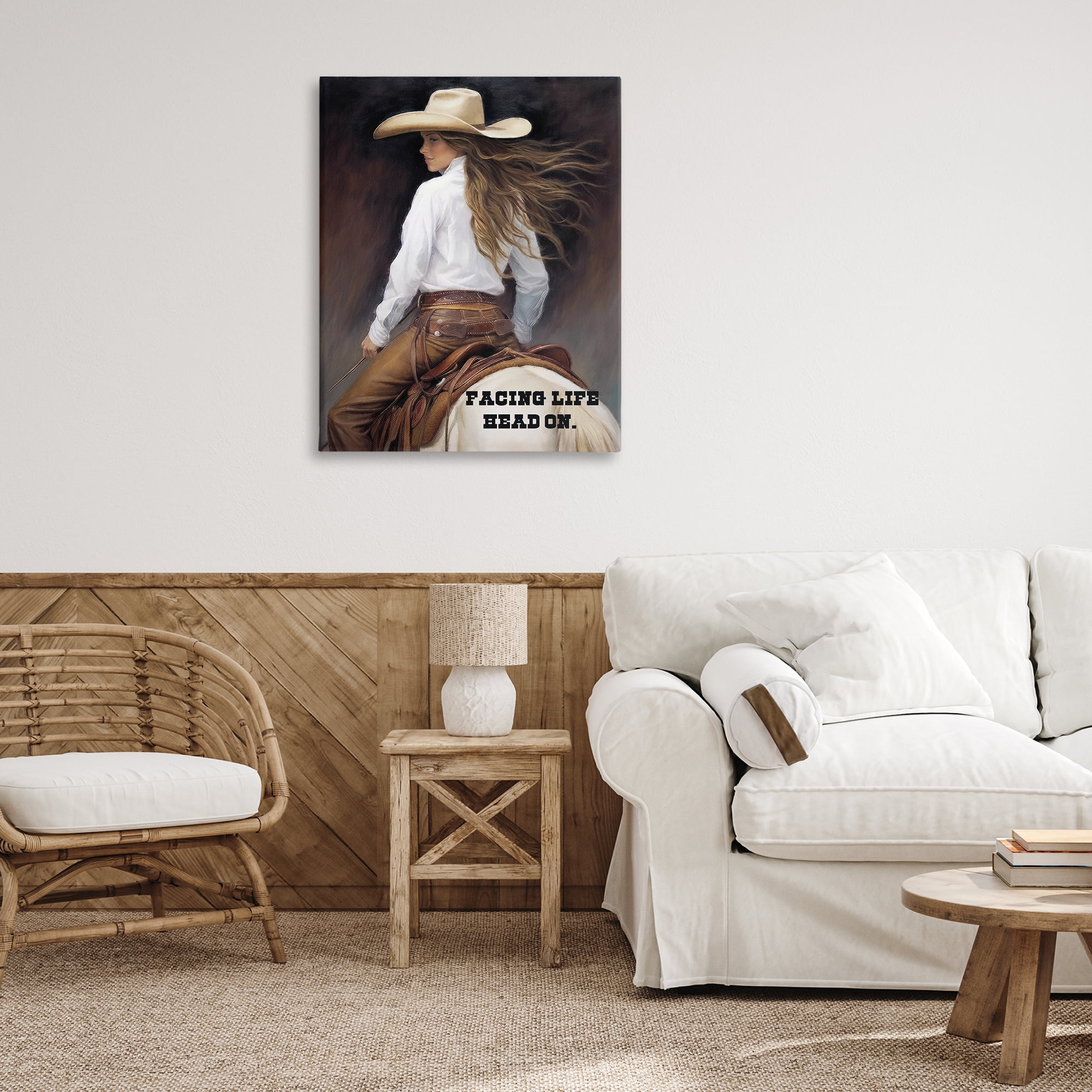 Stupell Industries Face Life Head On People Painting Wrapped Canvas Art Print Wall Art, 30 x 40